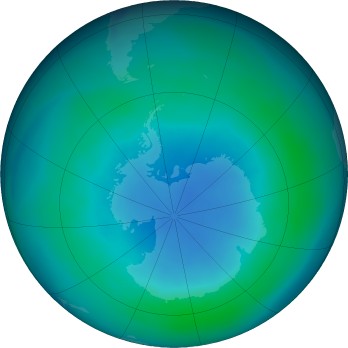 Antarctic ozone map for 2023-04